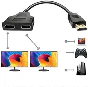 HDMI Splitter Adapter Cable - HDMI Splitter Male 1080P to Dual HDMI Female 1 to 2 Way HDMI Splitter Adapter Cable for HDTV HD, LED, LCD, TV, Support Two TVs at The Same Time
