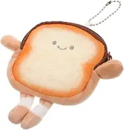 [BESTYASH] Mini Pouch Toast Bread Shape Creative Zipper Wallet for Women's Unique Storage
