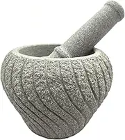 Pestle and Mortar Set Mortar and Pestle Set Unpolished Heavy Granite Mortar and Pestels Enhanced Performance and Organic Appearance Pill Crusher Spice Grinder Mortar and Pestle(Medium)