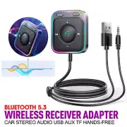 Bluetooth 5.3 Wireless Receiver Adapter Car Stereo Audio AUX TF Hands-Free USB (for: Daihatsu)