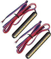Cabilock Motorcycle Led Turn Signal Bar Stop Tail Light Water Flow Indicator White/flashing Yellow Easy Install