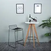 Stylish Fashion Simple Modern Creative Design Metal Steel Cafe Chair Stool Desk Chair for Women Men Teen Boys and Girls Older (Color : Black)