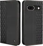 [CXTcase] Mobile Phone Case for Google Pixel 8a Case, Leather Flip Case for Google Pixel 8a, PU Leather Shockproof Magnetic Protective Case for Google Pixel 8a, Black