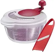 Westmark Fortuna 243222E9 Salad Spinner 5 litres + 1 Vegetable Slicer Plastic/Stainless Steel BPA Free Colour Transparent/Red