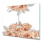 Glass Meat Board Induction Ceramic Hob Cover Worktop Saver Blooming Rose 2x30x52