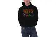 KISS Hoodie Band Logo Faces and Icons new Official Mens Black Pullover