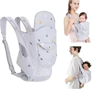 Baby Carrier Newborn to Toddler with Pocket, Baby Soft Carrier for Newborn, 4-in-1 Carrier Toddler Carrier Baby Wraps Carrier for Newborns and Older Babies 8-45 lbs（Gray）