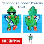 Kids Cotton Hooded Towel Poncho Crocodile Beach Pool Towel