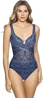 [Miraclesuit] Amarna Criss Cross Escape Women's Underwired One Piece Swimsuit, Size