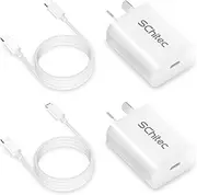 4Pack USB C Charger 20W with USB C to Phone and C to C Cable 1m Power Delivery 3.0 Quick Charger Wall Socket Charging Adapter Compatible with iPhone 15/14/14Pro/14 Pro Max/12/11