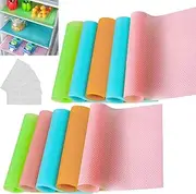 10PCS Refrigerator Liners,Fridge Liner Mats Washable Can Be Cut,Fridge Shelf Liner Waterproof Antifouling Fridge Pads Mat Drawer Liners for Home/Kitchen,Home Organization Accessories 17.7 x 11.4Inch
