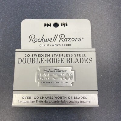 Rockwell Double-Edge Safety Razor Blades Swedish Stainless Steel 20 Blades