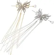 FRCOLOR 3d Butterfly Hairpin Updo Hair Stick Chignon Hair Pin Stylish Bun Holder Metal Material