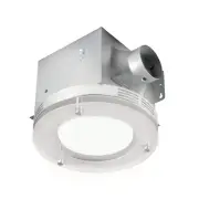 Homewerks 7117-02-HW Bathroom Fan Integrated LED Light Ceiling Mount Exhaust ...