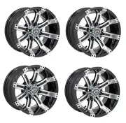 Golf Cart GTW 12x7 Machined Black Tempest Wheels | Set of 4 | 3:4 Offset 4/4