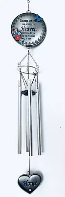 Sympathy Windchimes "Heaven in Our Home" Memorial Remembrance Gift Garden Heart