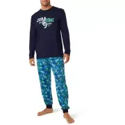 Jurassic Park Men's Print Pyjama Set - Blue & Green