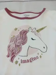 ~NWT Carters Sparkly UNICORN "IMAGINE"White & Pink~Long Sleeve~Shirt/Top~Size 4T