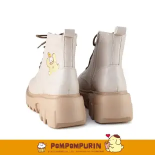 【Paidal】Pompompurin 布丁狗齒輪鞋鬆糕鞋短筒靴馬丁靴(杏色)