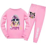 Taylor Swift Long Sleeve Pyjamas Pajamas Set Kids Pjs Sleepwear Nightwear Swiftie Fans Gift Pink 9-10 Years
