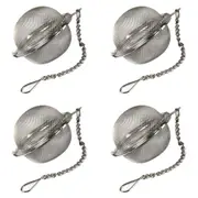 4x Avanti Stainless Steel 5cm Mesh Tea Ball Infuser Filter/Strainer w/Chain SLVR