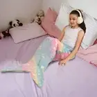 Children Cozy Sea Creature Blanket Mermaid Tail for Kids Glow-in-the-dark