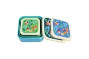 3pc Rex London Kids Plastic Snack Lunch Box Square Set Fairies In The Garden