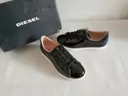 Diesel S-Olstice Low W Women's Lacquered Black Sneakers Italy US 7,5/Eur 38
