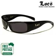 Locs Sunglasses - Slim Wrap Around Frame - Black, Gloss Finish Excellent Quality