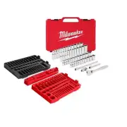 Milwaukee 106-Piece Storage Trays w/ Ratchet/Socket Set 1/4" Drive (53-Piece)