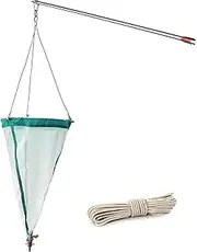Plankton Collection Net, 125/200 Mesh Thickened Nylon Experimental Sampling Tow Net, Fine Mesh Plankton Collection with Telescopic Rod, Planktons Sampling Vial for Aquatic Research(200 Mesh)