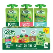 GoGo squeeZ Fruit on the Go Variety Pack Apple Peach & Gimme Five 3.2 oz