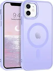 VENINGO iPhone 12 Case, iPhone 12 Pro Case, Skin-Friendly Frosted Translucent Phone Cover Compatible with Magsafe, Anti-Fingerprint Matte Shockproof Protective Case for iPhone 12/Pro 6.1 Inch, Purple