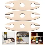 3 Pcs Wood Wine Rack Red Holder Racks for Kitchen Storage Bottle Display Shelf