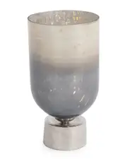 Howard Elliot Round Grotto Glass Footed Vase