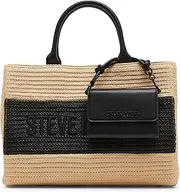 [Steve Madden] Lopez-S Large Straw Satchel W/Mini Bag, Natural, Natural, One Size