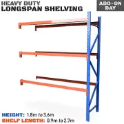 Longspan Racking ADD-ON BAY Steel Warehouse Storage Shelving Garage Shelves