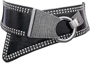 [Generic] Women's Fashion Vintage Wide Waist Belt Elastic Steampunk Corset Belts Cinch With Interlock Buckle