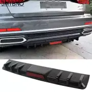 Black Car Rear Diffuser Shark Fins Bumper Splitter Chin Spoiler Lip Universal