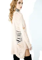 Bed Of Roses Shredded Sweater Tunic