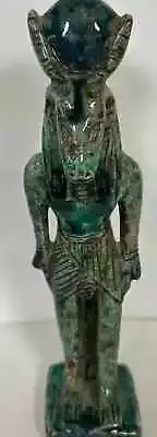 Unique Egyptian Statue Hathor as Sky Goddess 6 '' H Natural Limestone