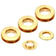 15mm(3/5 Inch) Solid Brass Hole Eyelets, 4 Pcs Arc Surface Grommets, Brass Tone