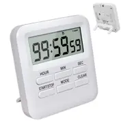 Multi-Function Electronic Timer Magnetic Digital Kitchen Timer For Cooking Gym Meeting-White