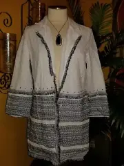 CHICO' S NWT $159 size 3 XL 16/18 cotton eyelet white ALABASTER women's jacket