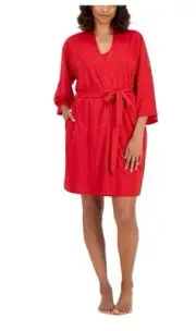 I.N.C. International Concepts 2-Pc.Sparkle Robe & Chemise Set Women's Magenta M