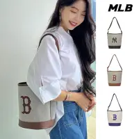 在飛比找momo購物網優惠-【MLB】帆布托特包 水桶包 紅襪隊 洋基隊(3ABMS07