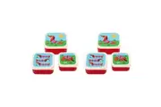 2x 3pc Rex London Kids Plastic Snack Lunch Box Storage Square Set Sausage Dog