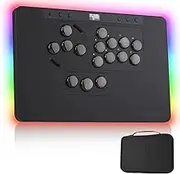 Sehawei Haute42 X1 Leverless Arcade Controller- Low Profile Design with Kailh Wind Engine Switches,3 Removable Modules,Ambient RGB Backlight & Tournament Lock Switch - Compatible with PC,PS4,PS3