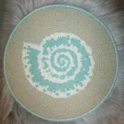 COASTAL COLLECTION BEADED SEA SHELL TURQUOISE 14" ROUND TABLE PLACEMATS-SET OF 3
