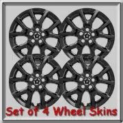 Jeep Cherokee Latitude Wheel Skins 17" 2015-2016 Black Hubcaps Wheel Covers